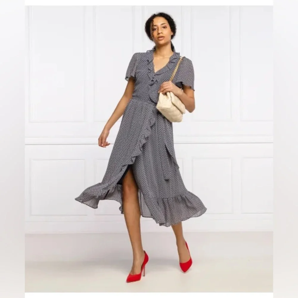 Michael Michael Kors‎ Wrap Dress Ruffle Midi Dress